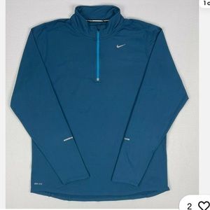 Nike Running Long Sleeve Men's Green Quarter Zip Dri-Fit Pullover Size XL